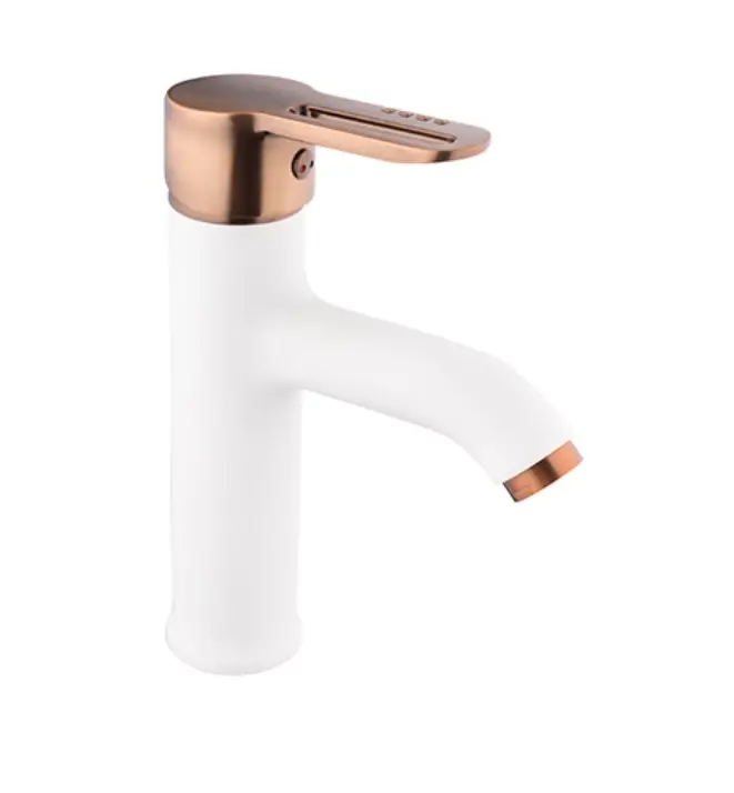 KARE - İNCİ MİX LAVABO BATARYASI (BEYAZ - BAKIR)