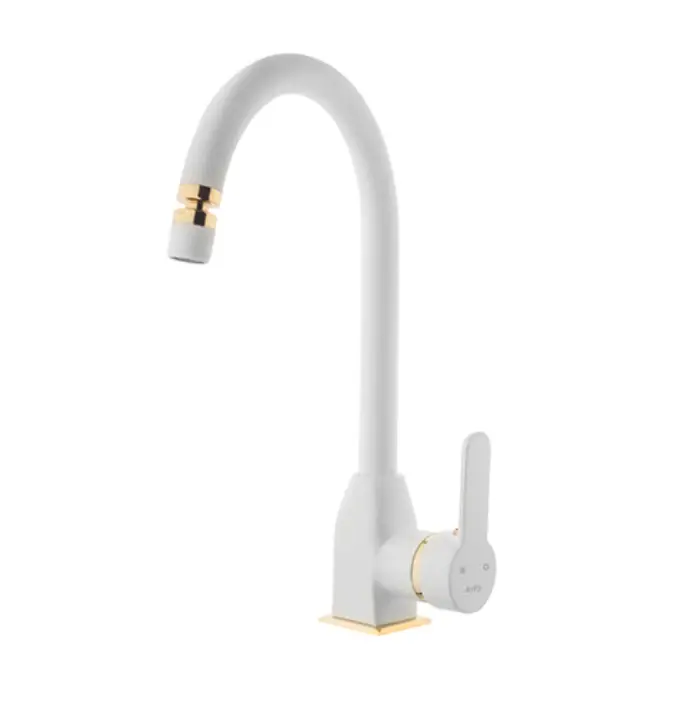 KARE - STİL MİX KUĞU EVYE BATARYASI (BEYAZ - ALTIN)