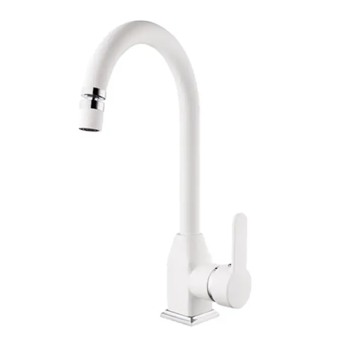 KARE - STİL MİX KUĞU EVYE BATARYASI (BEYAZ - KROM)