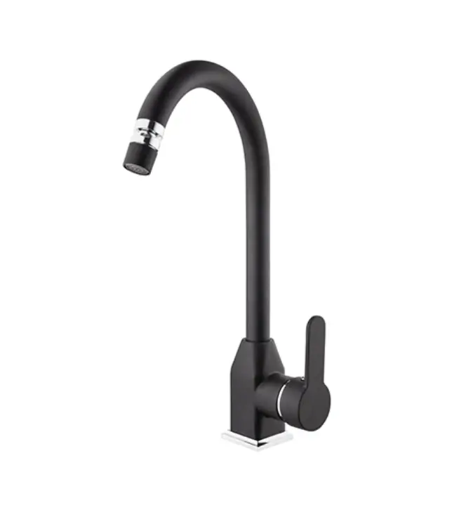 KARE - STİL MİX KUĞU EVYE BATARYASI (SİYAH - KROM)