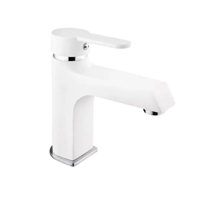 KARE - STİL MİX LAVABO BATARYASI (BEYAZ - KROM)