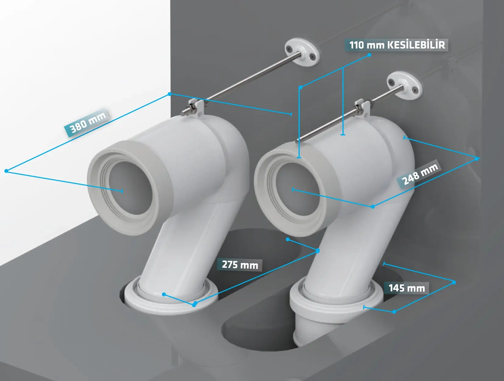 KESİLEBİLİR S DİRSEK T4 100/110 - BAĞLANTI ELEMANI