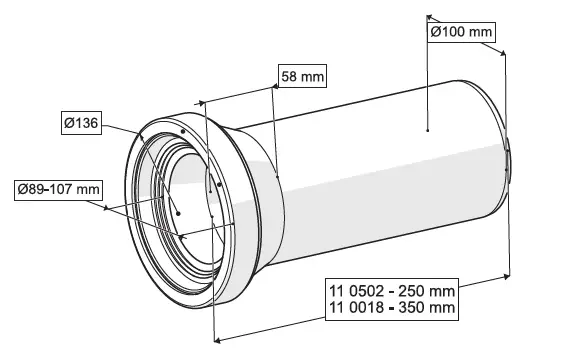 KLOZET DÜZ ÇIKIŞ BORUSU Q100 mm
