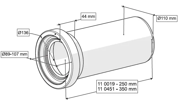 KLOZET DÜZ ÇIKIŞ BORUSU Q110 mm