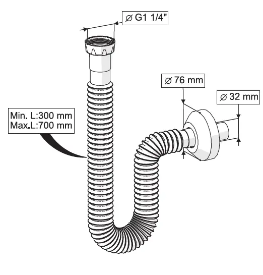 KÖRÜKLÜ GİDER BORUSU (METAL SOMUNLU)