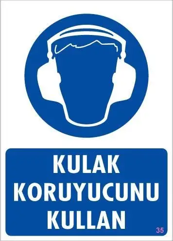 Kulak Koruyucu Kullan Uyarı Levhası 25x35 KOD:35