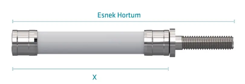 L TİPİ ESNEK TAHARET ÇUBUĞU KÜRESEL PASLANMAZ ÇELİK UÇLU DİRSEKLİ