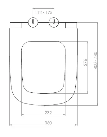 LENTO KLOZET KAPAĞI (YAVAŞ KAPANAN - METAL MENTEŞE - ÜSTTEN SIKMALI)