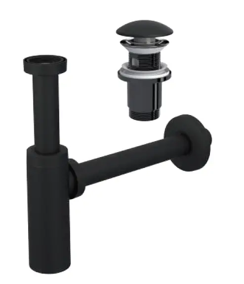 MOON MAT SİYAH SİFON - ELİXİR PUP UPLI - (TAŞMA DELİKSİZ) (MAX. 250 mm)