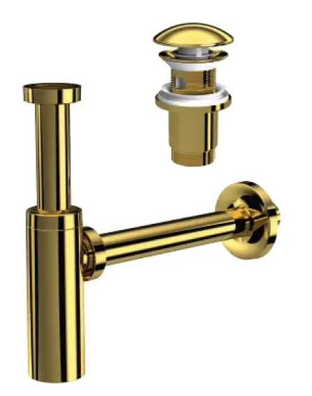 MOON PARLAK ALTIN SİFON - ELİXİR PUP UPLI - (TAŞMA DELİKSİZ) (MAX. 250 mm)