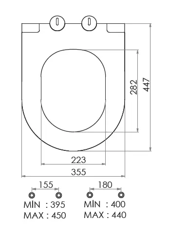 NEO ELEGANCE KLOZET KAPAĞI (YAVAŞ KAPANAN - METAL MENTEŞELİ - ÜSTTEN SIKMALI)