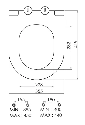 NEO SLİM ELEGANCE KLOZET KAPAĞI (YAVAŞ KAPANAN - METAL MENTEŞELİ - ÜSTTEN SIKMALI)