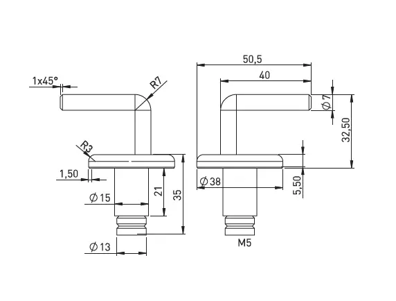 PASLANMAZ KLOZET KAPAK MENTEŞE SETİ - ÜSTTEN SIKMALI