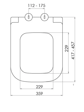 QUADRO KLOZET KAPAĞI (YAVAŞ KAPANAN - METAL MENTEŞELİ - ÜSTTEN SIKMALI)