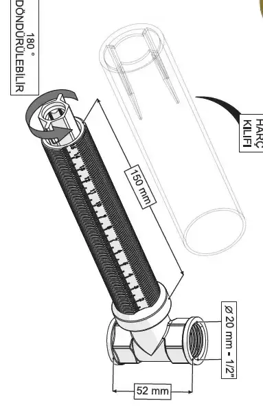 FELİX ANKASTRE ARA KESME VALFİ (PLASTİK VOLAN-1/2 PRİNÇ GÖVDE)