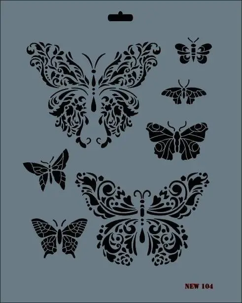 Rich New Seri N-104 Stencil 35x25 cm