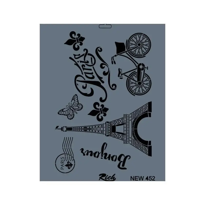 Rich New Seri N-452 Stencil 35x25 cm