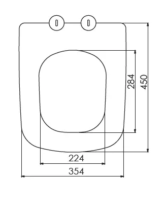 RUBİ KLOZET KAPAĞI (YAVAŞ KAPANAN - METAL MENTEŞELİ - ÜSTTEN SIKMALI)
