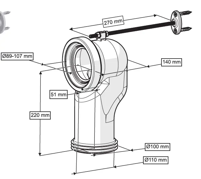 S DİRSEK BAĞLANTI ELEMANI Q100 mm