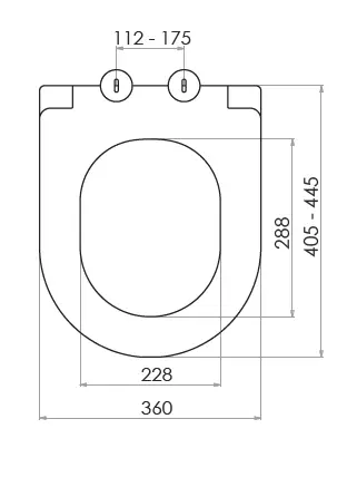 SOLID KLOZET KAPAĞI (YAVAŞ KAPANAN - METAL MENTEŞELİ - ÜSTTEN SIKMALI)