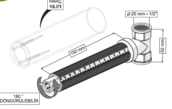 TWİST ANKASTRE ARA KESME VALFİ (ZAMAK VOLAN-1/2 PRİNÇ GÖVDE)