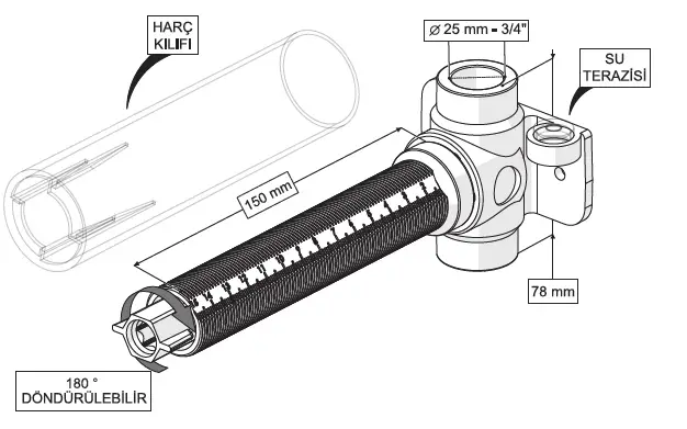 TWİST ANKASTRE ARA KESME VALFİ (ZAMAK VOLAN-3/4 PPRC GÖVDE)