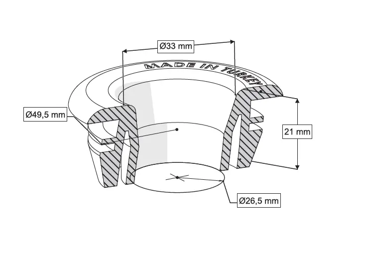U-PVC HELA TAŞI ADAPTÖR CONTASI ( 1 1/4 - Q48-32 mm )