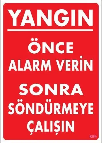 Yangın Nasıl Söndürülür Uyarı Levhası 25x35 KOD:869