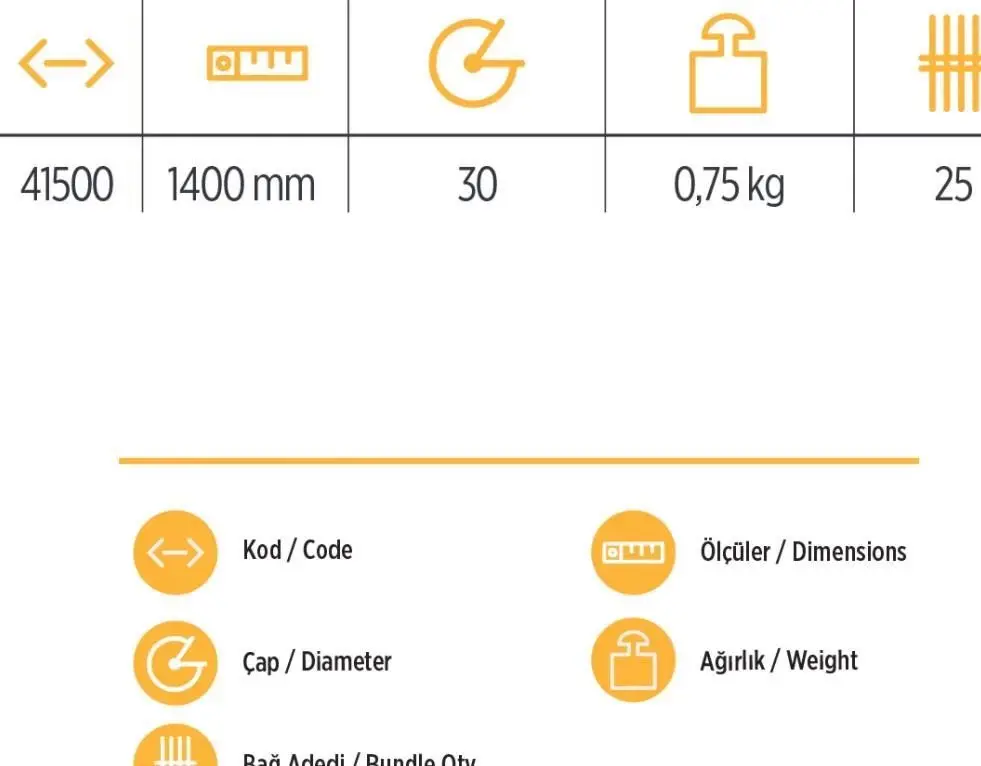 YKS 41500 Tırmık Sapı 140 cm