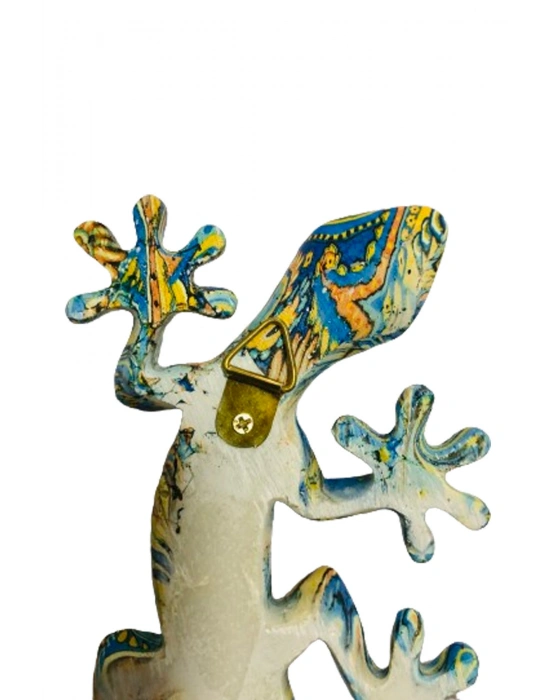 Gekko 3 Boyutlu Dekoratif Reçine Salon Balkon Dış Duvar Süsü Hediye Uğur Getirsin