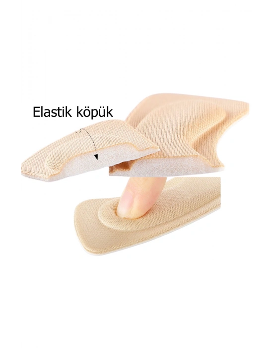 Ayakkabı Topuk Vurma Önleyici, Daraltma ve Ayak Taban Arkası Koruyucu Pedi 1 Çift Krem