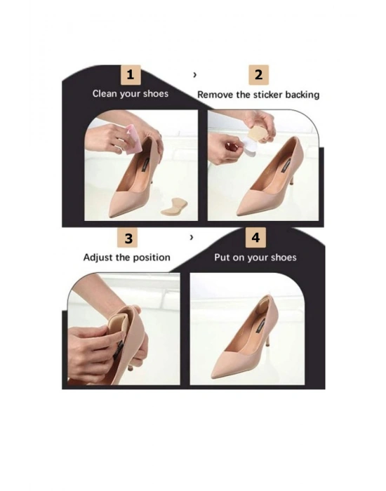 Ayakkabı Topuk Vurma Önleyici, Daraltma ve Ayak Taban Arkası Koruyucu Pedi 1 Çift Krem