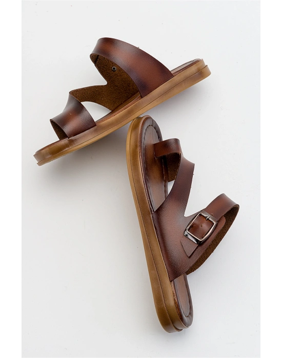 Simya Deri Detaylı Rahat Terlik