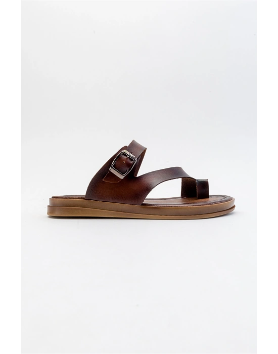 Simya Deri Detaylı Rahat Terlik