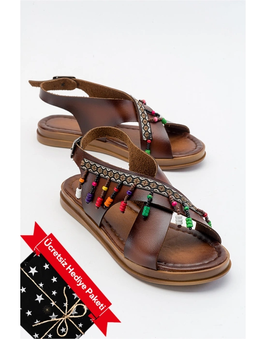 Saver Düz Çapraz Bant Bodrum Sandalet