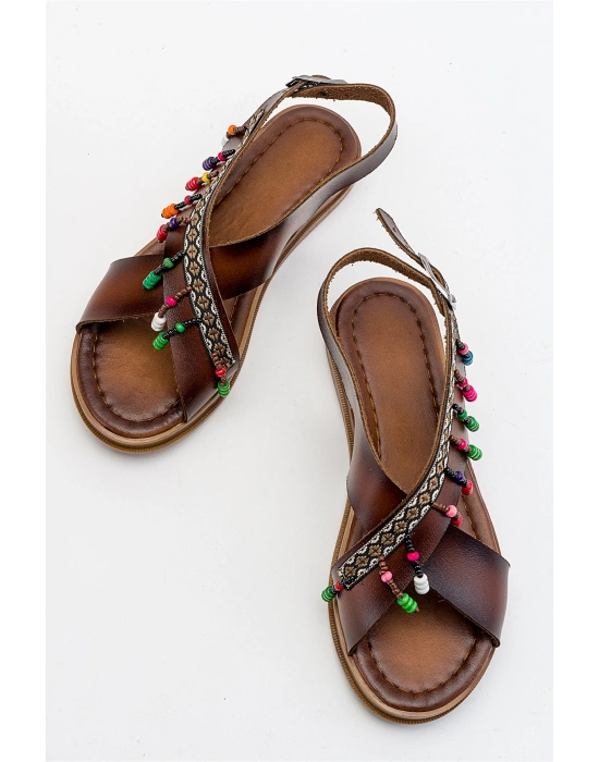 Saver Düz Çapraz Bant Bodrum Sandalet