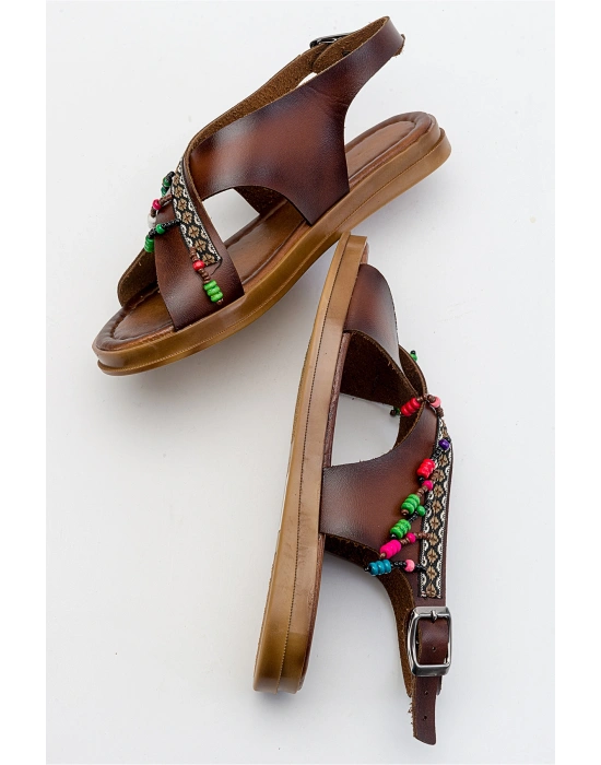 Saver Düz Çapraz Bant Bodrum Sandalet