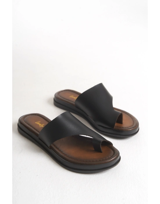 Angela Parmak Arası Deri Terlik