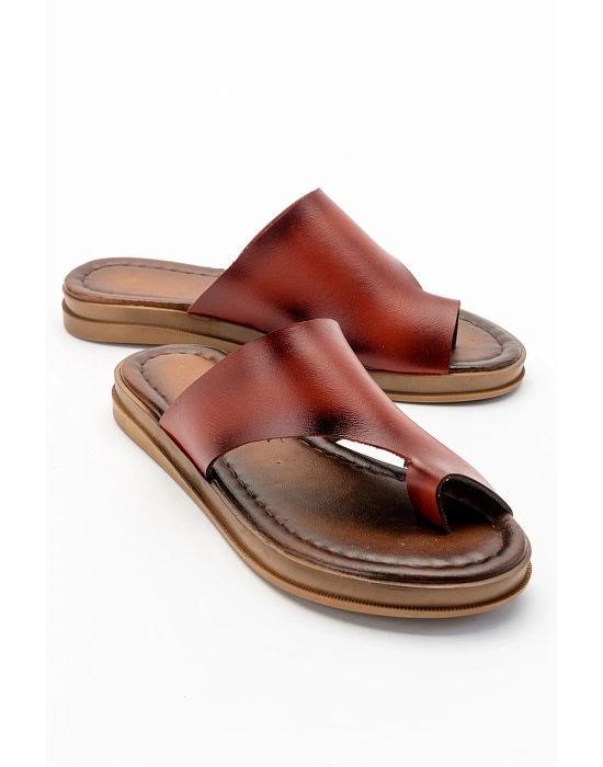 Angela Parmak Arası Deri Terlik