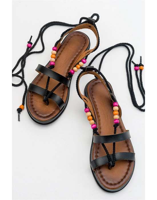 Clarence Parmak Arası Bağcıklı Bodrum Sandalet