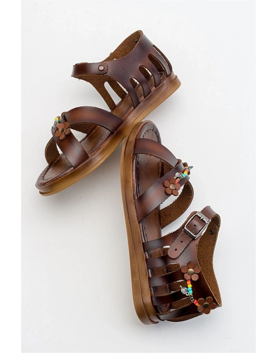 Sia Kafesli Boncuklu Bodrum Sandalet