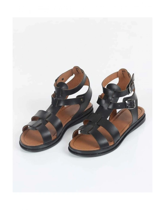 Helen Çift Tokalı Kafesli Rahat Kalıp Bodrum Sandalet