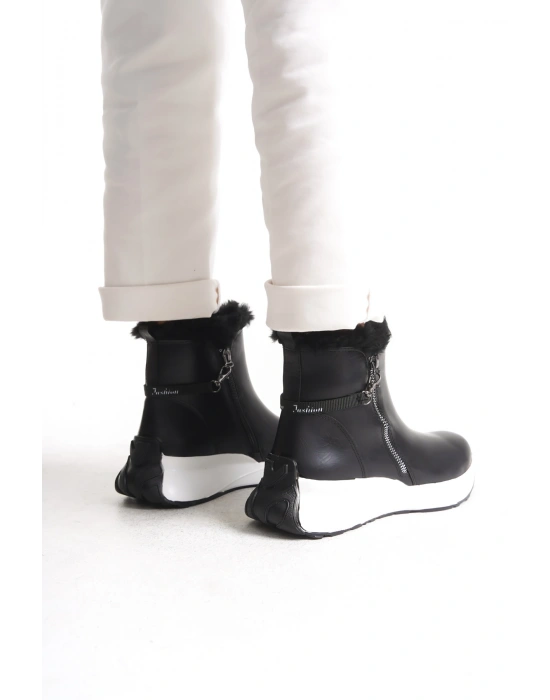 Yukon Kadın Kar Botu Fermuarlı Esnek Taban Içi Tüylü