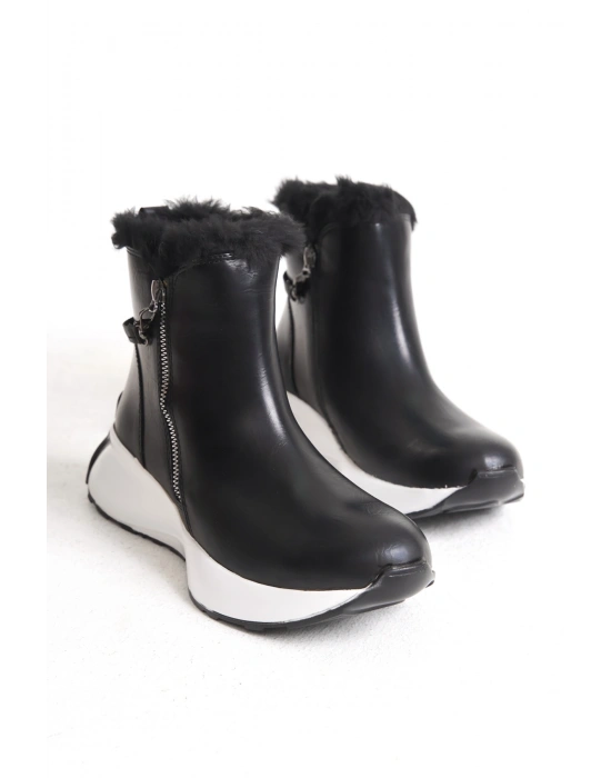 Yukon Kadın Kar Botu Fermuarlı Esnek Taban Içi Tüylü