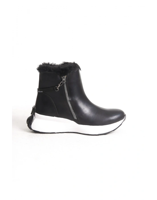 Yukon Kadın Kar Botu Fermuarlı Esnek Taban Içi Tüylü