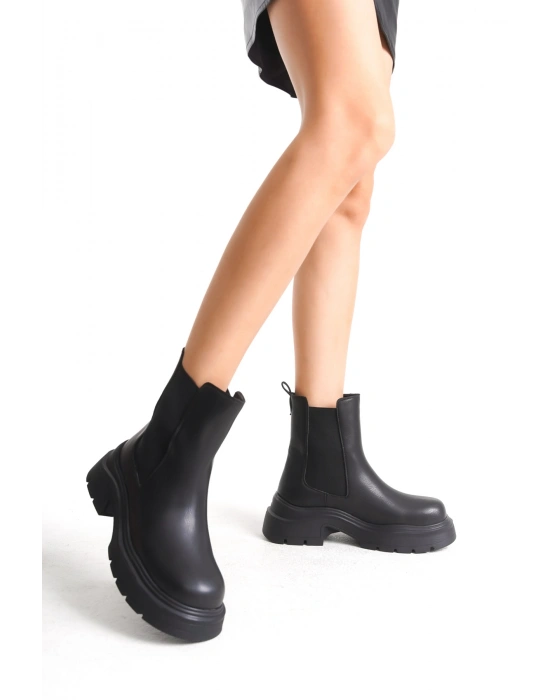 Chelsea Kadın Yandan Lastikli Günlük Kalın Taban Bot