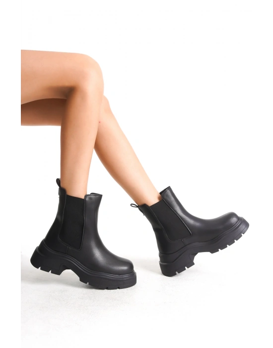 Chelsea Kadın Yandan Lastikli Günlük Kalın Taban Bot