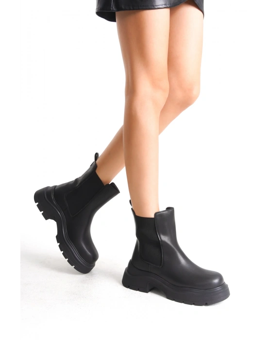 Chelsea Kadın Yandan Lastikli Günlük Kalın Taban Bot