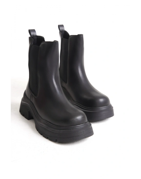 Chelsea Kadın Yandan Lastikli Günlük Kalın Taban Bot