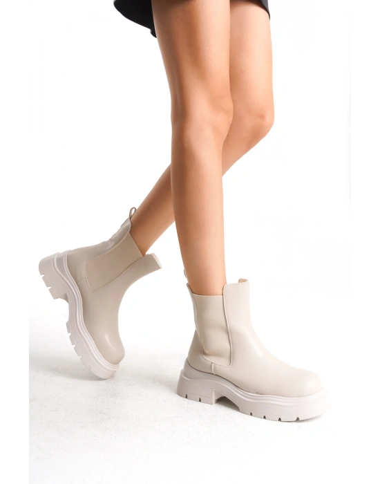 Chelsea Kadın Yandan Lastikli Günlük Kalın Taban Bot